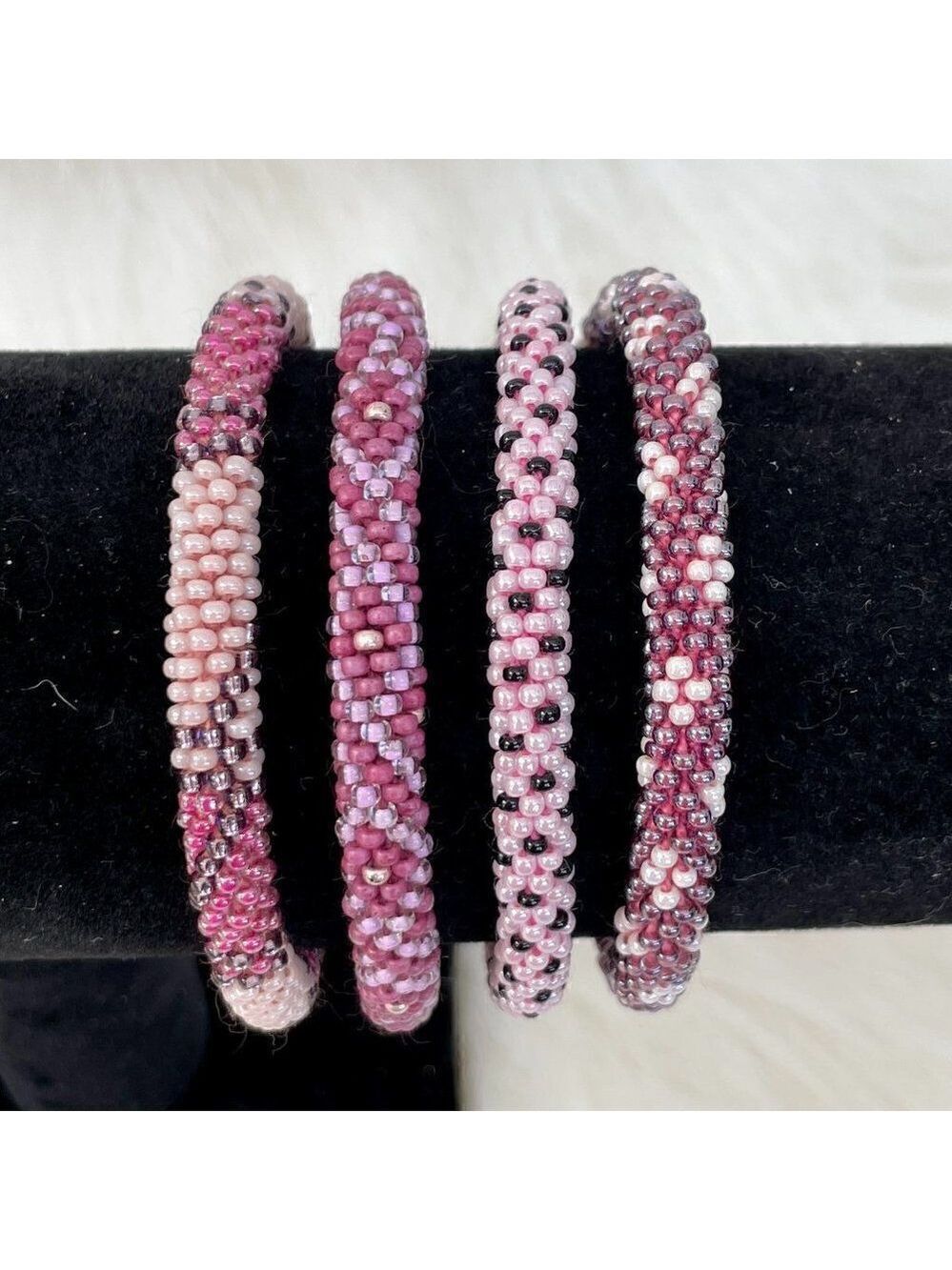 HAND CRAFTED in Nepal Beaded Bracelets (set of 4) #620
